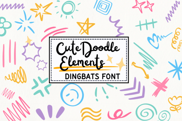Cute Doodle Elements: A Sketch-Style Dingbats Font for Creatives