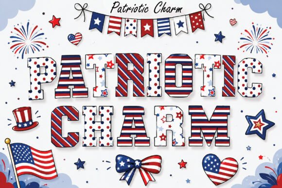 Patriotic Charm: A Bold Typeface for Independence Day