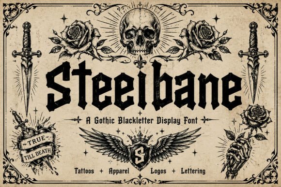Steelbane: A Medieval Blackletter Font for Bold Designs